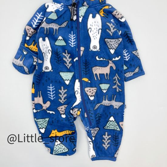Комбинезон флисовый "Звери в лесу" Ультрамарин