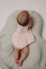 Боди-платье из муслина (клетка розовая)