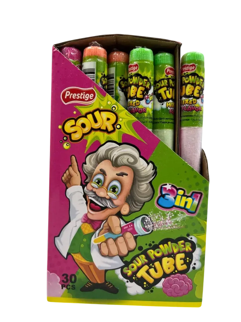 Кислая сахарная пудра в тюбике, микс вкусов