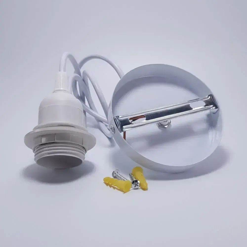 Патрон подвесной Е27 шнур подвес потолочный для светильника и люстры для лампы и абажура декоративный, белый, 60 Вт,1 шт.