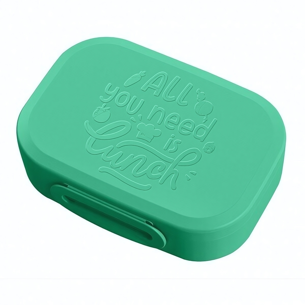 Ланч-бокс "all you need is lunch", 180x130x50мм 0,98л (зеленый)