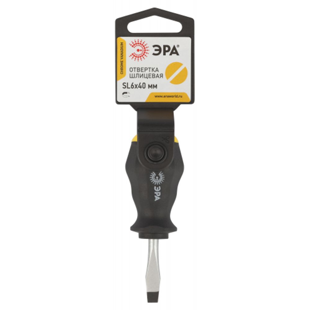 Отвертка ЭРА SL 6х40 мм шлицевая двухкомпонентная рукоятка