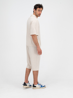 Костюм льняной с шортами. Песочный