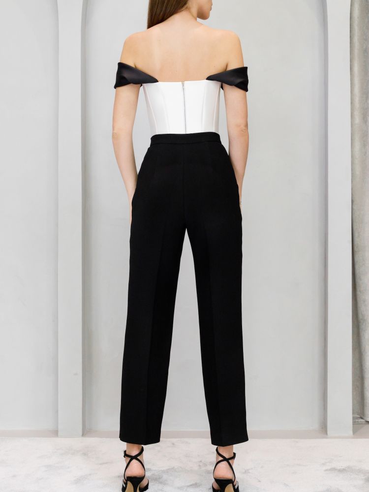 Атласный топ с бантом