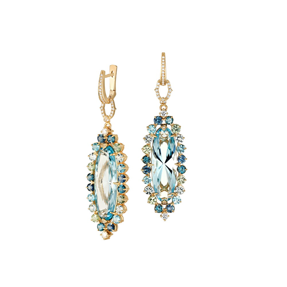 Серьги с бриллиантом  из желтого золота JA-S-36829L-1