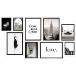 Набор фоторамок IKEA FISKBO (ФИСКБО), Черный, 9 шт.