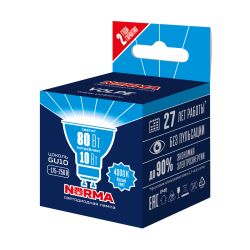 LED-JCDR-10W-NW-GU10-NR Лампа светодиодная. Форма JCDR. матовая. Серия Norma. Белый свет 4000K. Картон. ТМ Volpe