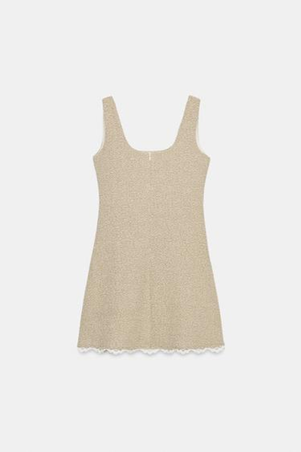ZARA КОРОТКОЕ ПЛАТЬЕ ИЗ РЕЛЬЕФНОЙ ТКАНИ, БЕЖЕВЫЙ