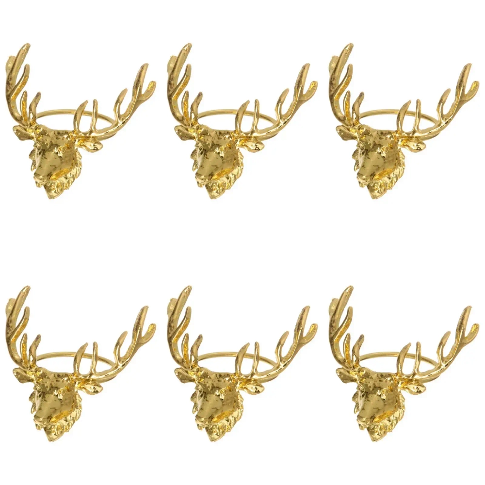 Набор колец для салфеток 6шт «Олень» 7*6см, золото