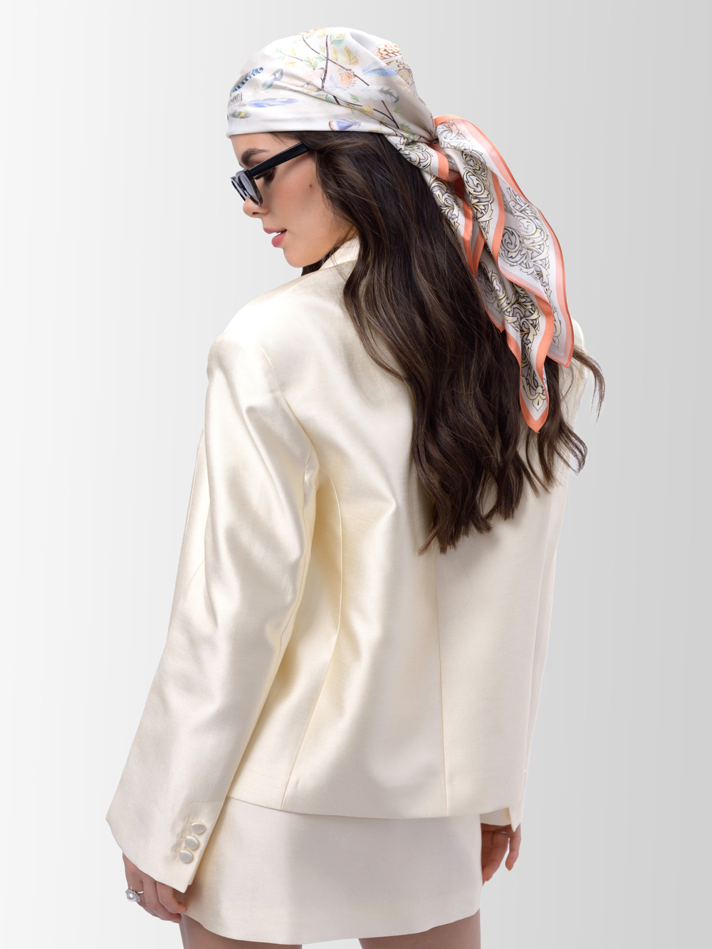 Платок «Полёт соколов» 100% шёлк