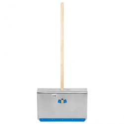 Лопата для уборки снега тротуарная, алюминиевая, 600 х 400 х 1420, деревянный черенок, Россия, Сибртех