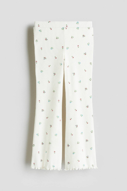 H&M Хлопковые легинсы-клеш, пудрово-розовый