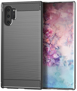 Чехол для Samsung Galaxy Note 10+ цвет Gray (серый), серия Carbon от Caseport