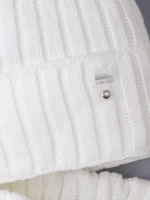 Шапка для девочки осенняя c ушками и снуд