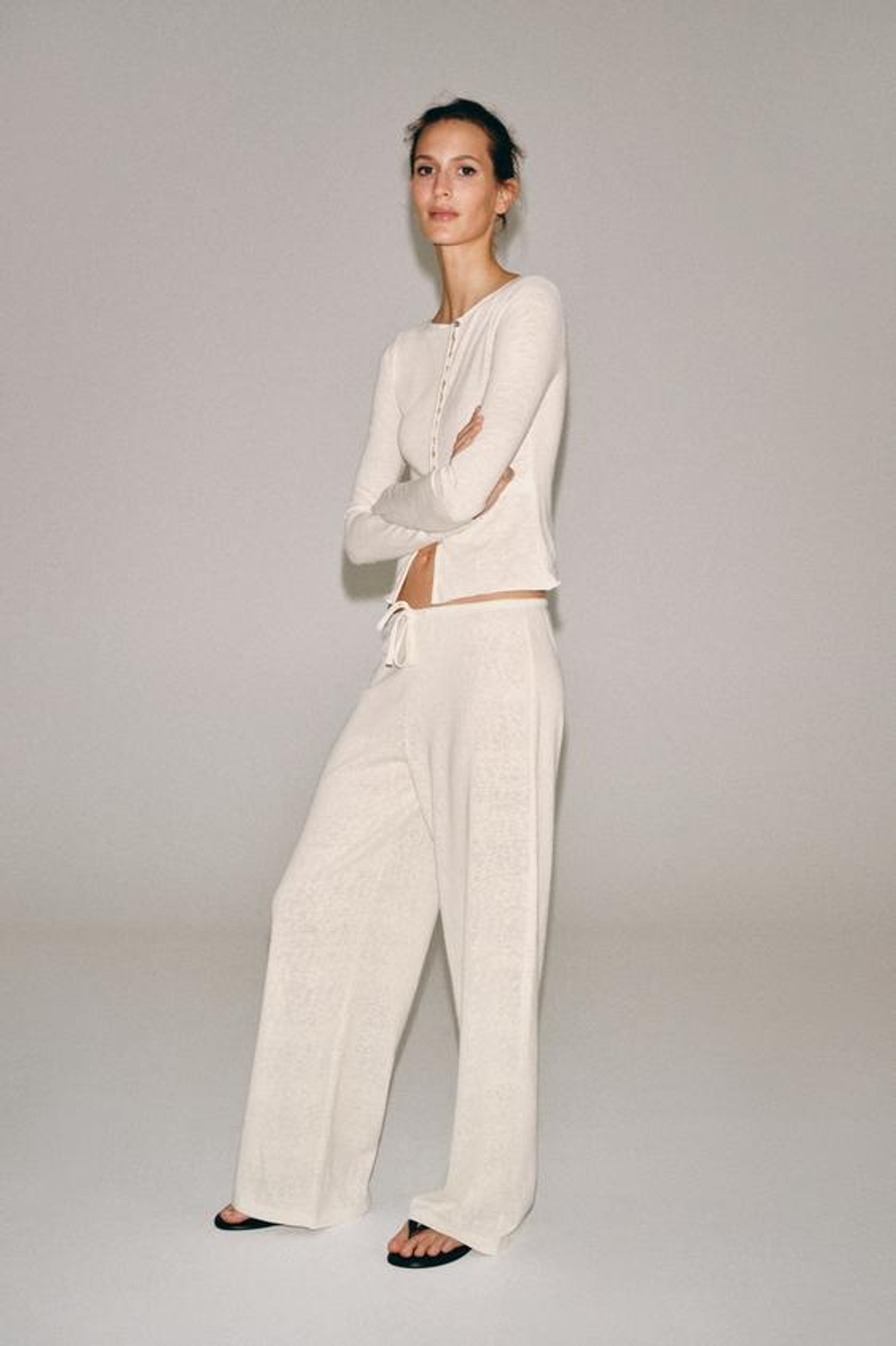 ZARA БРЮКИ В СТИЛЕ РУСТИК, ЭКРЮ