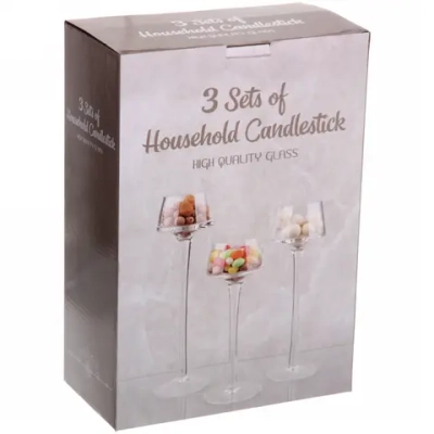 Подсвечники в наборе 3шт «Сrispy» 7,5*20,23,26см