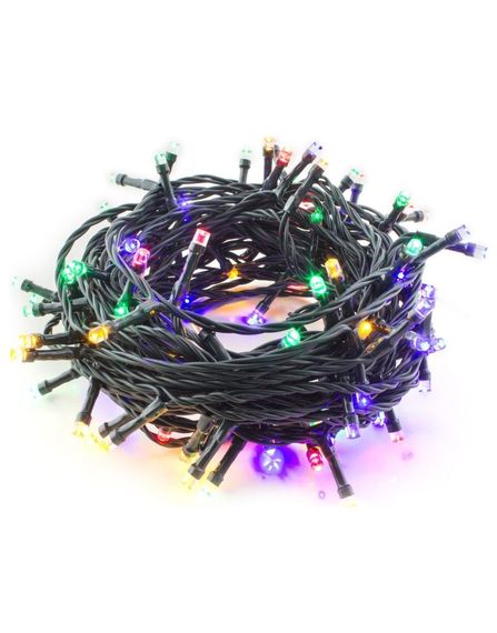Гирлянда 500 led МУЛЬТИ 33м; тёмно-зелёный провод