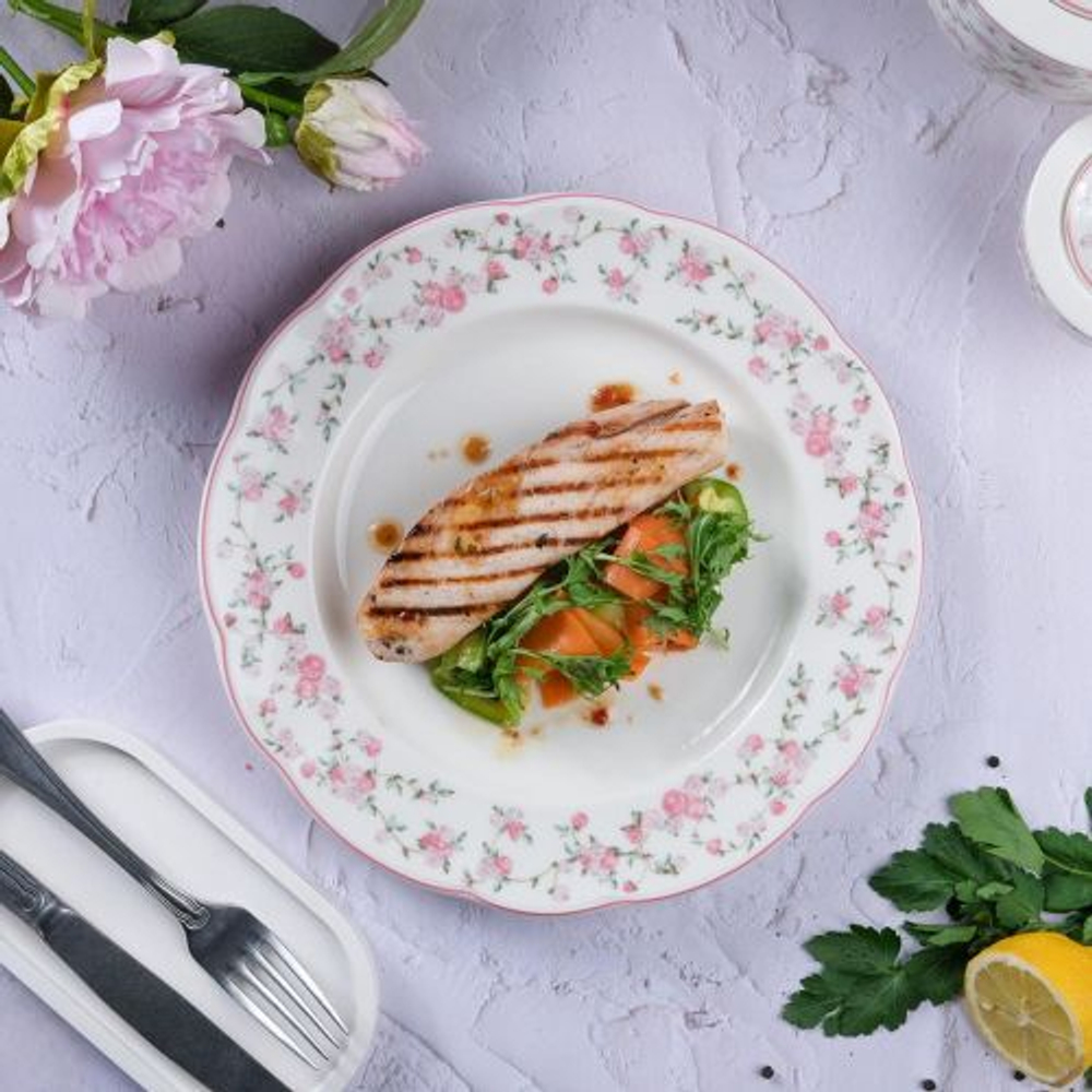 Тарелка классическая d=27 cм,фарфор "NOBLE" серия "Retro Ritz-La Vie En Rose"