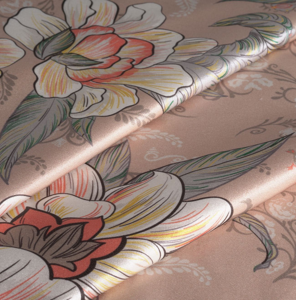 Наволочка 50x70 Mollen Лазоревый цветок пудровая шелковая