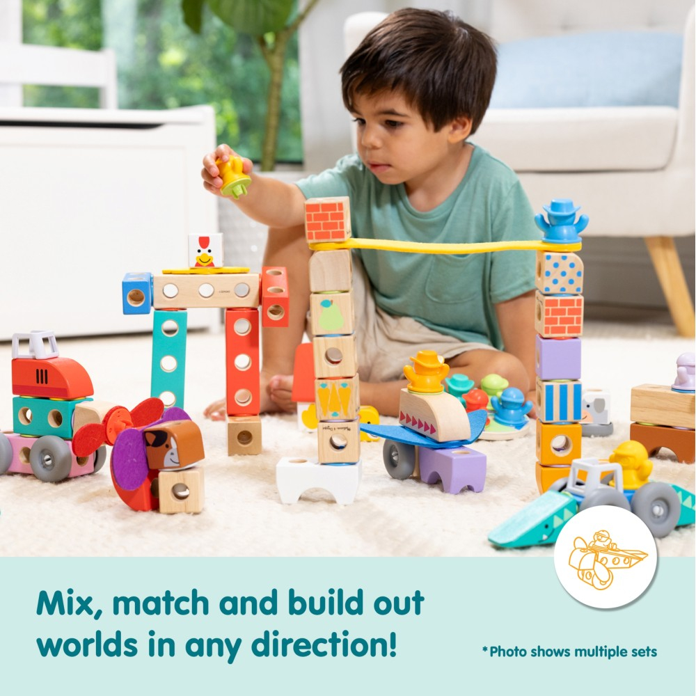 Melissa & Doug - Деревянные КОНСТРУКТОРЫ Blockables На ферме 16 элементов 20155254