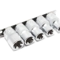 Набор головок Е-профиль 5пр. 1/2''(E12,E14,E16,E18,E20), на планке Forsage F-4053