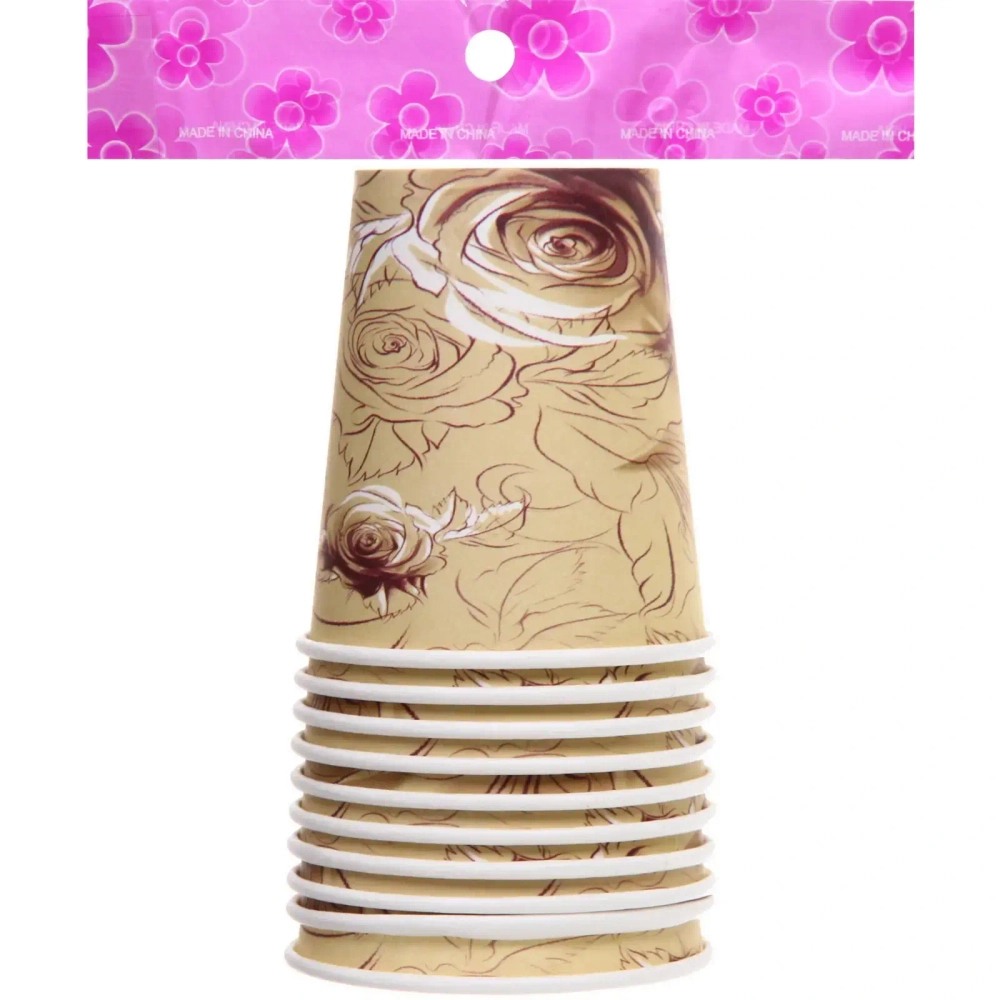 Стакан бумажный 0,2л в наборе 10 шт «Изящные цветы»