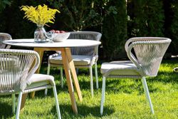 "Франческо" интерьерный стол из HPL круглый Ø90см, цвет молочный