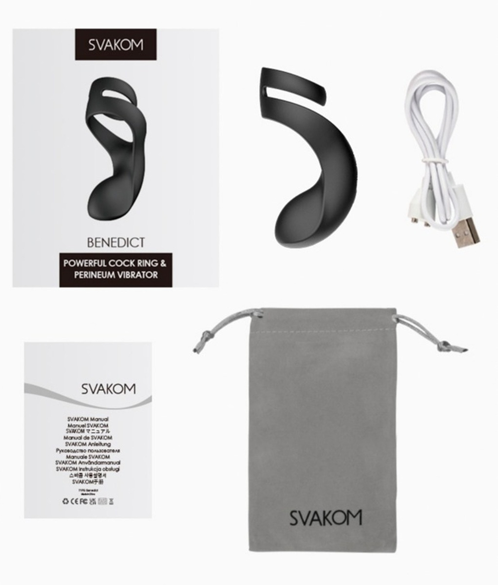 Вибростимулятор промежности с двойным кольцом Svakom Benedict чёрный