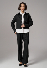 Брюки с поясом на резинке черные