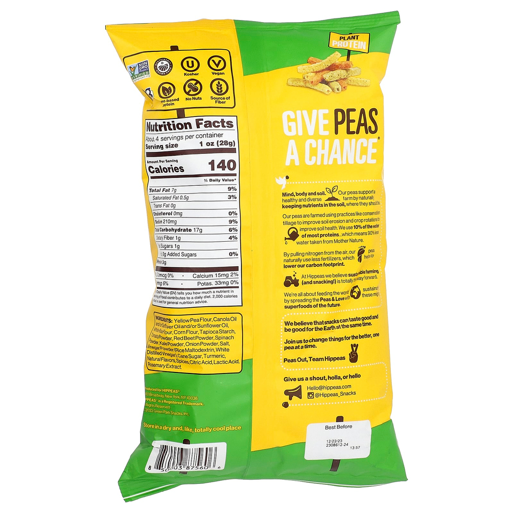 Hippeas, Veggie Straws, сметана и лук, 106 г (3,75 унции)