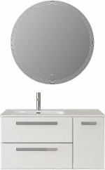 Тумба с раковиной Cezares ECO-CER-N 100 ECO-CER-N-1000-2C-1A-SO-BL белая глянцевая