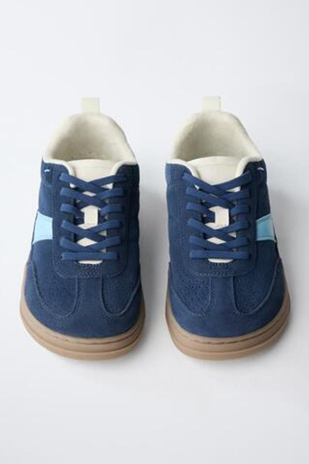 ZARA КОЖАНЫЕ КРОССОВКИ BAREFOOT, СИНИЙ