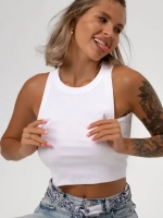 Белый кроп топ укороченный под пиджак