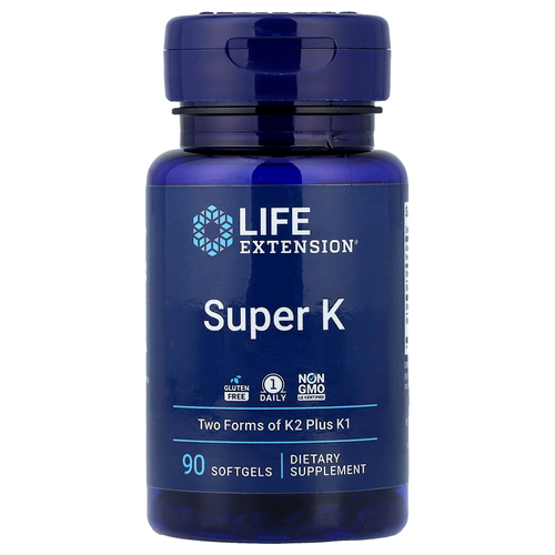 Life Extension, Super K, витамин K, 90 капсул