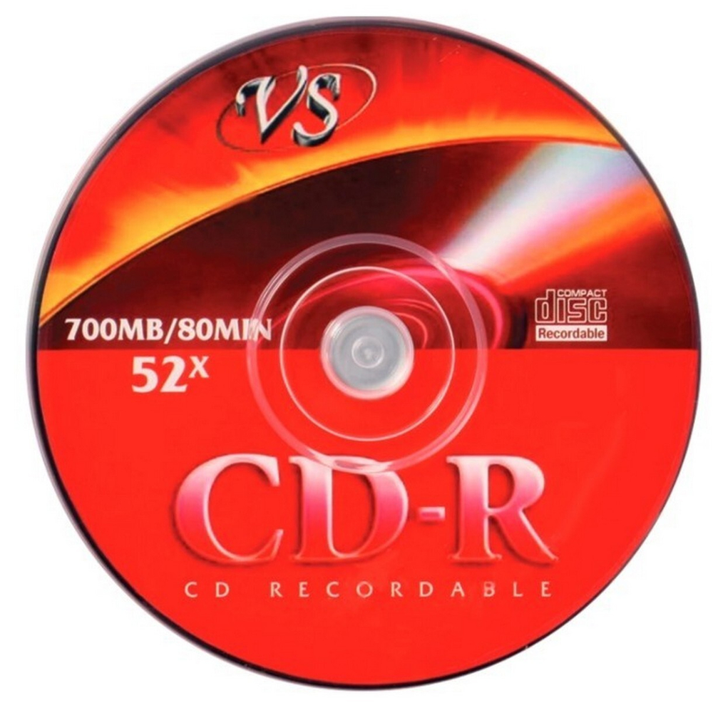 Оптический диск CD-R 80MIN/700Mb/52х VS CB-10 (10шт/уп.)