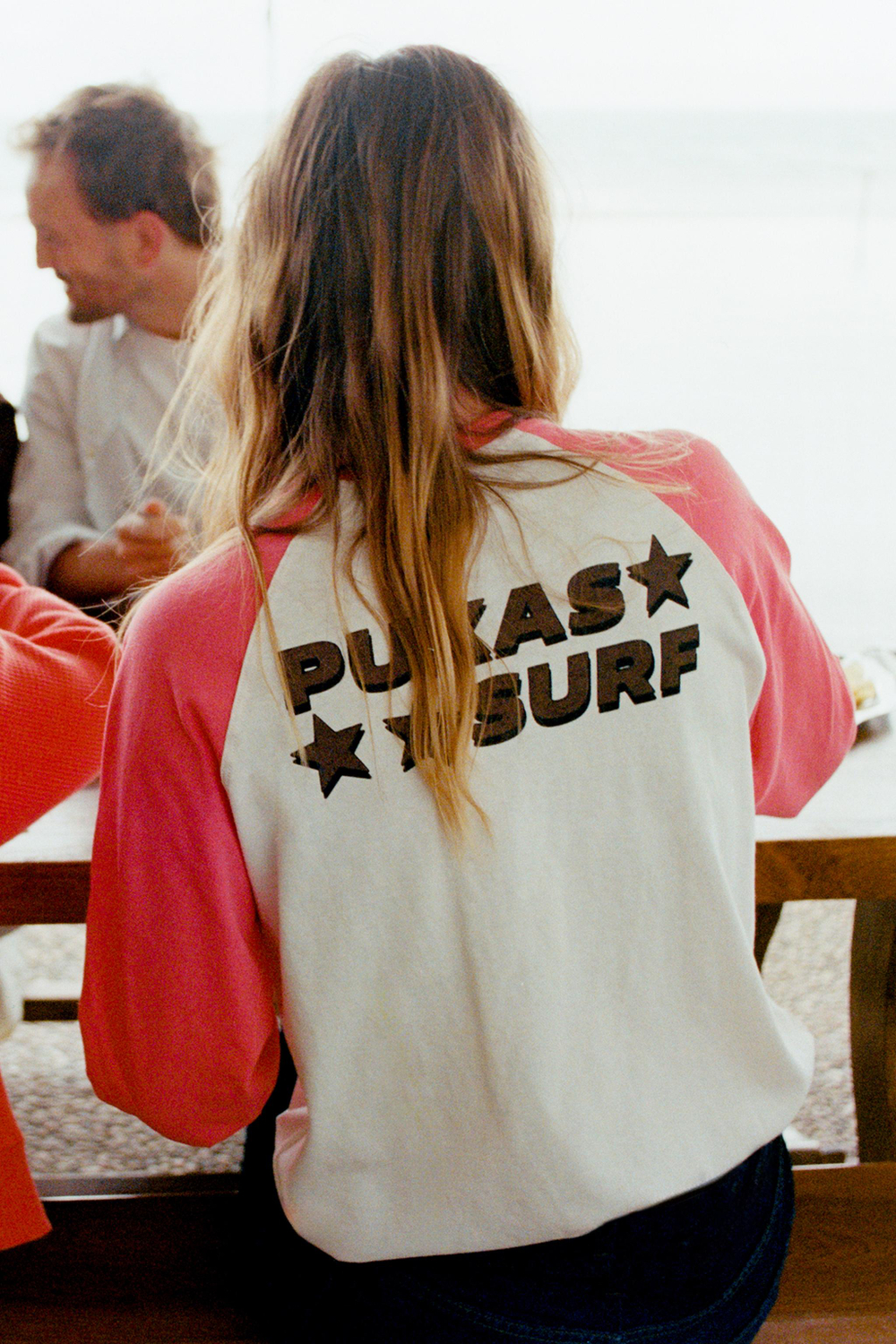 ZARA X PUKAS ФУТБОЛКА С РУКАВАМИ РЕГЛАН PUKAS SURF, РОЗОВЫЙ/БЕЛЫЙ