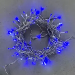 Светодиодная нить 100 синих LED ламп с мерцанием, 10 м., 24В, прозрачный провод ПВХ, LTC (PST100BLW-10-1B)