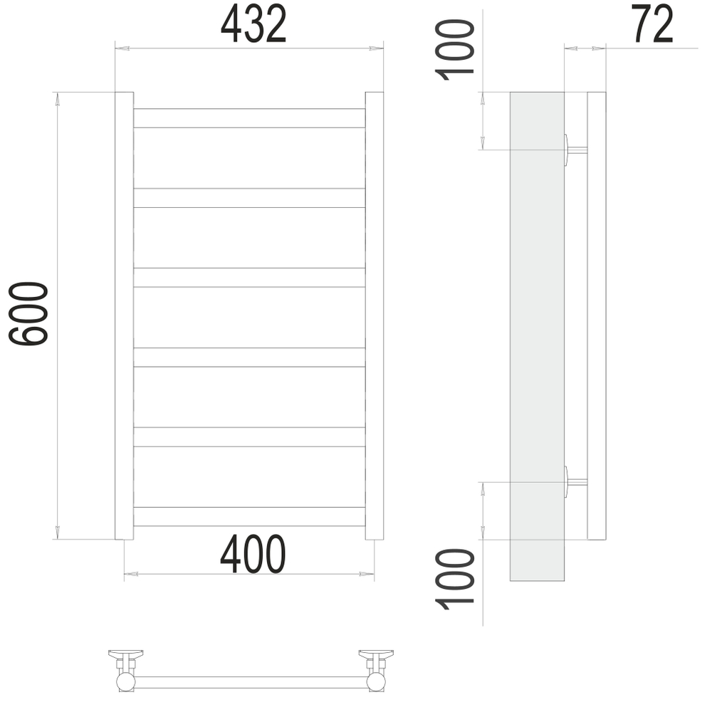 Полотенцесушитель TERMINUS Эконом Аврора П6 400х600 NEW, шт