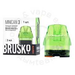 Картридж к многоразовой электронной системе, Модель BRUSKO MINICAN 3, (зелёный), 3 мл