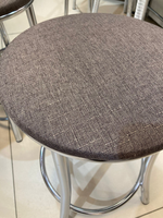 Табурет Сфера каркас хром основание круг рогожка бурая