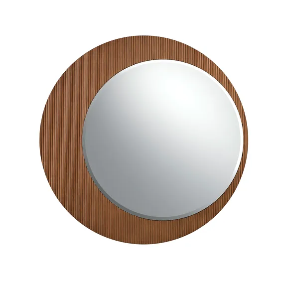 Круглое настенное зеркало 3262/MIR23067 в раме из орехового дерева