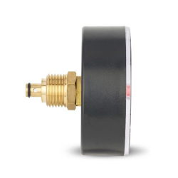 Термоманометр VARMEGA аксиальный 80 мм, 4 бар, 120гр.С, 1/2", с отсекающим клапаном, VMMT06-800404