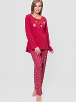 Оригинальный женский комплект с брюками (Размер: XXXL) (Цвет: бордовый)