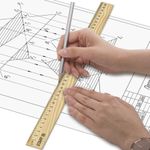 Линейка деревянная 40 см, STAFF, канадская сосна, 210801