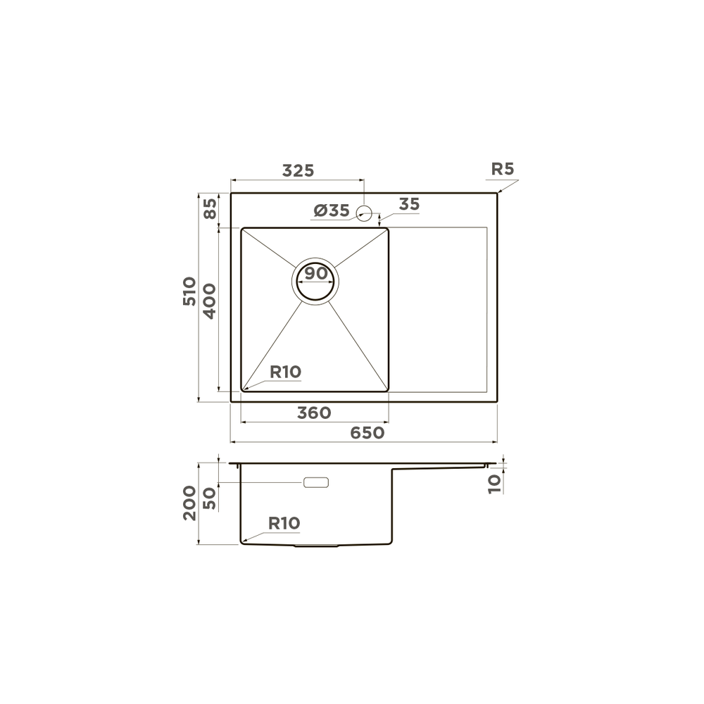 Мойка Omoikiri Akisame 65-L-IN нерж. сталь | Нержавеющая сталь