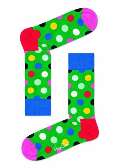Зеленые носки Big Dot Sock в цветной горох (Размер: 25) (Цвет: зеленый)