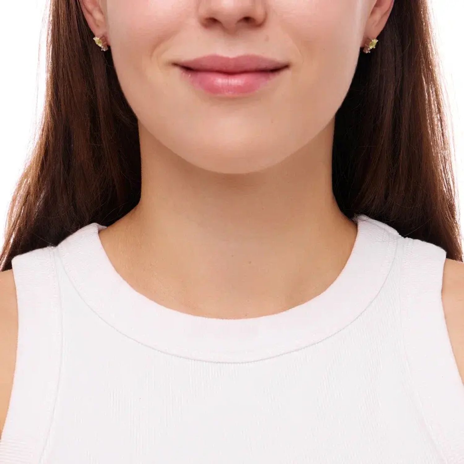 Серьги Серебряный Деликатный Микс – Светло-зеленые