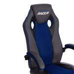 Кресло RACER GT new кож/зам/ткань, металлик/синий, 36/10