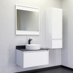 Зеркало Comforty Марсель-75 белое матовое с подсветкой