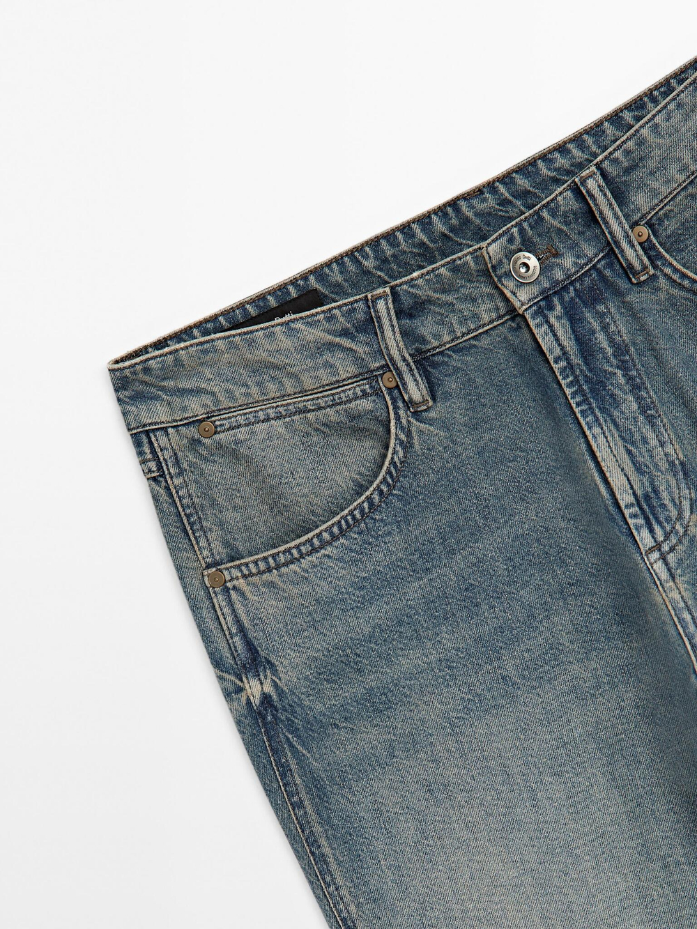 Massimo Dutti Зауженные джинсы, средне-синий